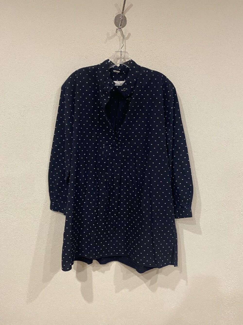 The Sleep Shirt Nightshirt Womens One Size Blue Polka Dot Long Sleeve Chemise